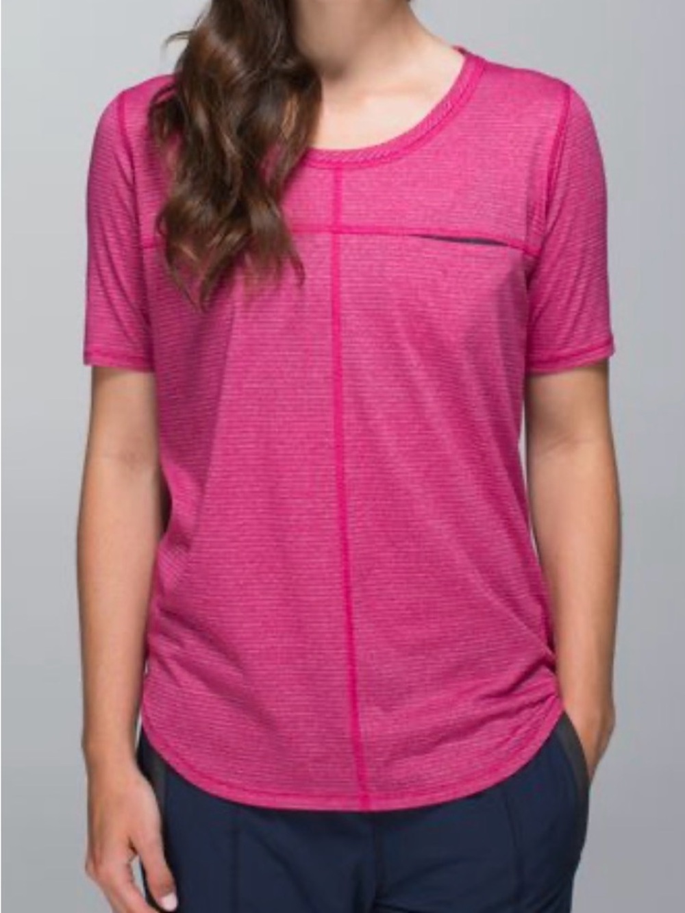 lululemon athletica Run Away Tee in Fuchsia Pink